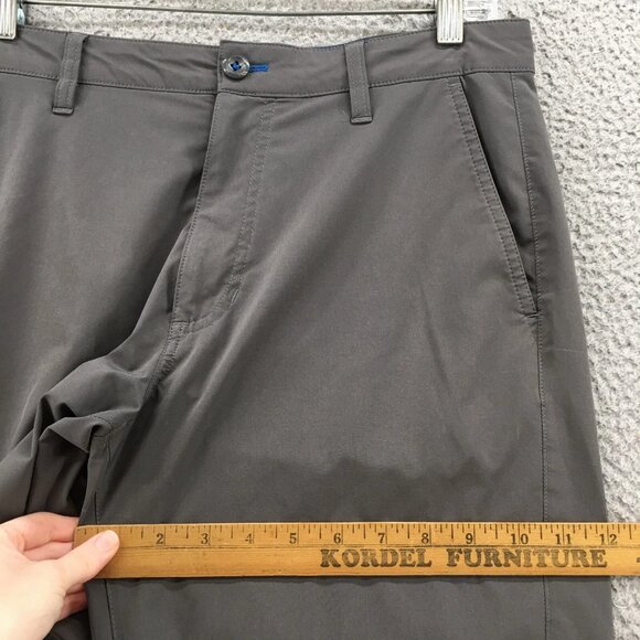 Eddie Bauer Flexion Chino Shorts Mens 32 (actual 33x9.5) Gray Mid Rise Zip Fly - Picture 12 of 16